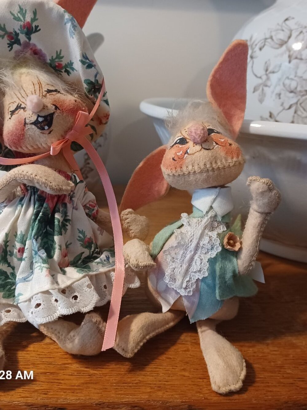 Vintage Collectible Annalee Spring Easter holiday rabbit boy and girl pair